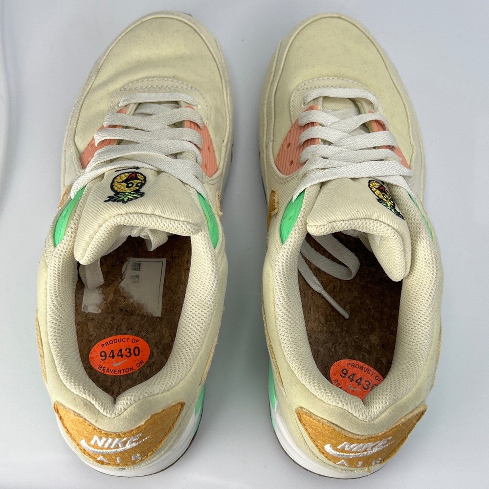 Nike Air Max 90 Happy Pineapple Coconut Milk Green Glow DC5211-100 Womens 8.5 - Picture 8 of 12